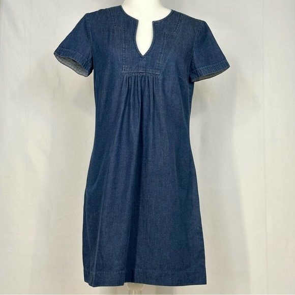 Trina Turk Dresses & Skirts - Trina Turk Denim Shift Tunic Dress 100% Cotton Short Sleeve - Size Small